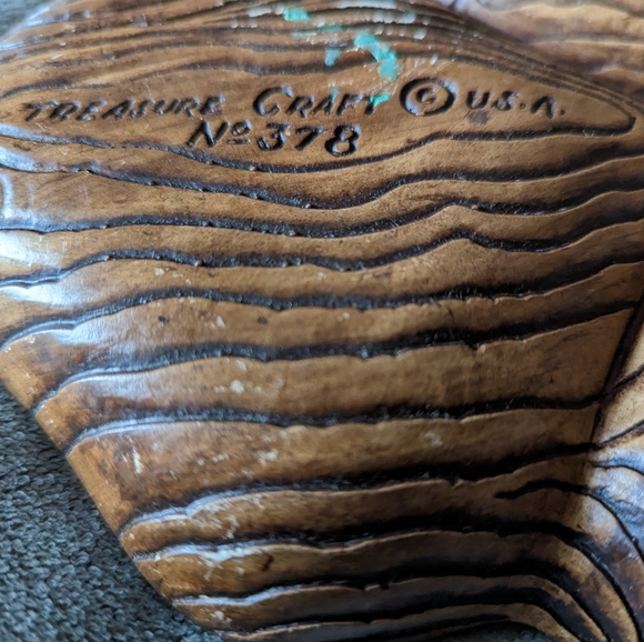 Vintage MCM 1960’s Treasure Craft Divided Leaf Dish Green Trinket Dish 9.5”x6” - Picture 7 of 7